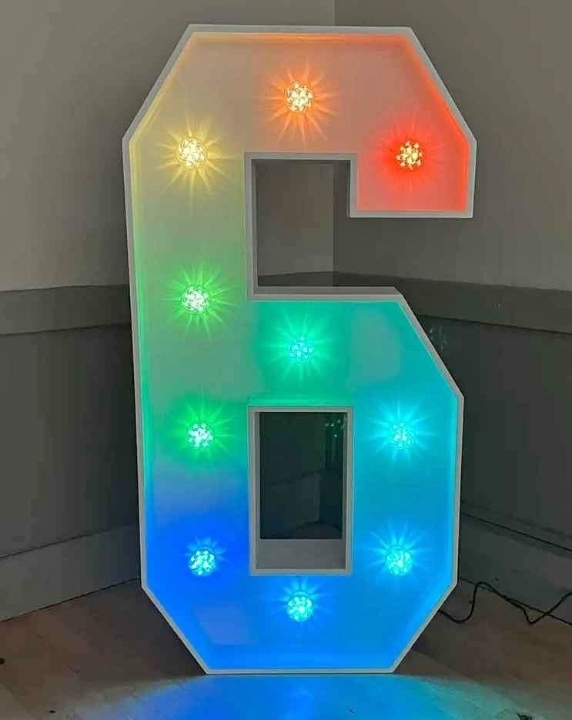 Colour Changing Light up Number hire